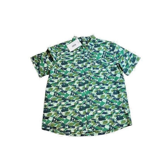 Stio Men's Curtis Camp Shirt Short Sleeve Lakeside Pine Green Camo Size XXL - Picture 1 of 8